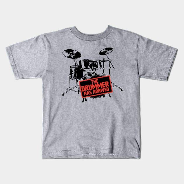 The Drummer Has Arrived Kids T-Shirt by Issho Ni